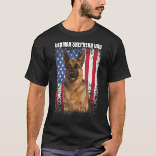 Mannen retroAmerikaanse vlag : duitse herder pappa T-shirt