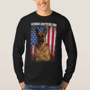 Mannen retroAmerikaanse vlag : duitse herder pappa T-shirt