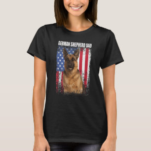 Mannen retroAmerikaanse vlag : duitse herder pappa T-shirt