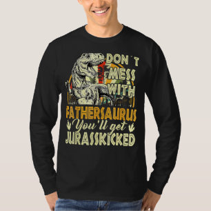 Mannen retrof vader Rex Saurus Vaderdag T-shirt
