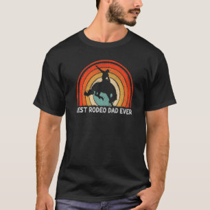 Mannen Retrostijl beste rodeo pap ooit T-shirt