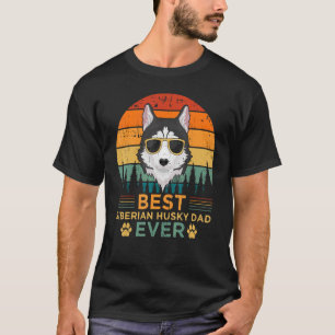 Mannen Retrostijl Beste Siberische Husky Pap Ooit  T-shirt