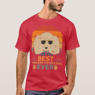 Mannen Retrostijl Beste standaardpoedel pap ooit v T-shirt