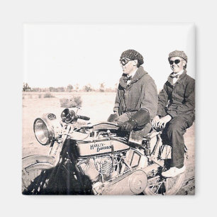 mannen Riding Motorcycle Magnet uit 1920 Magneet