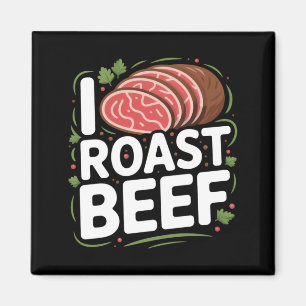 Mannen Roast Beef Bbq Vleesliefhebber Slager Chef Magneet
