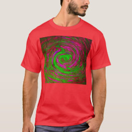 Mannen rode Abstracte kunstwervel T-shirt
