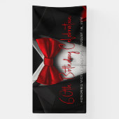 Mannen Rode Zwarte Tuxedo Verjaardagsfeestbanner Spandoek (Verticaal)