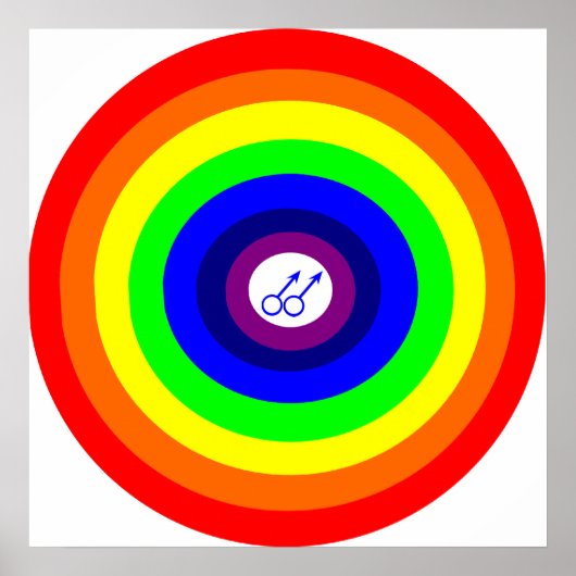 Mannen Rond regenboogPoster Poster (Voorkant)