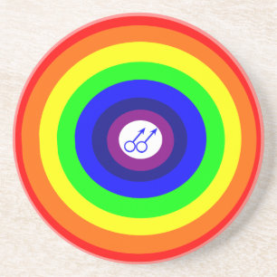 Mannen Ronde regenboogOnderzetters Zandsteen Onderzetter