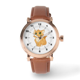 Mannen Roos Gold - Schattige Cat Horloge