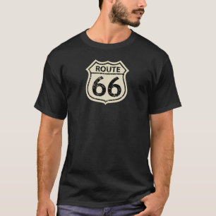 Mannen ROUTE 66 BEIGE SCHIELD T-Shirt