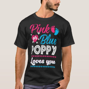 Mannen roze of blauw papaver houdt van je Geslacht T-shirt