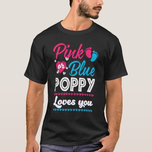 Mannen roze of blauw papaver houdt van je Geslacht T-shirt (Voorkant)