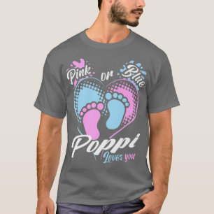 Mannen roze of blauwe papaver houdt van je geslach t-shirt