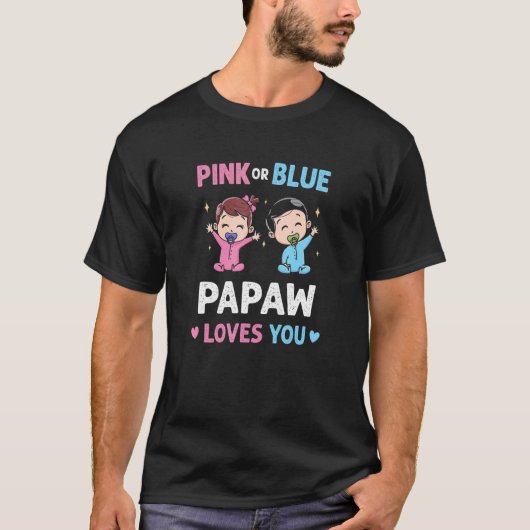 Mannen roze of blauwe papaw houdt van je opa-schow t-shirt (Voorkant)