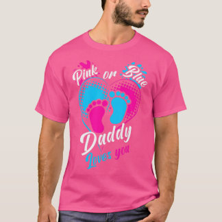 Mannen roze of blauwe pappie houdt van je gender o t-shirt