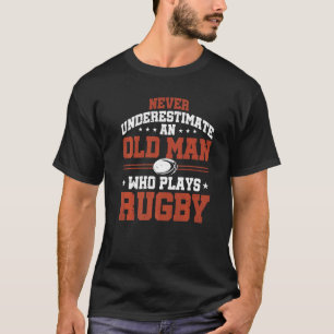 Mannen rugbyspeler rugbys een oud Man die rugby sp T-shirt