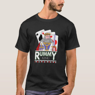 Mannen Rummy King Gin twee-speler Kaart Game Rum e T-shirt