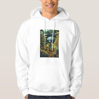 Mannen, s Alien Print Design Basic Hooded Sweatshi Hoodie