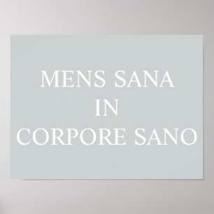 Mannen Sana in Corpore Sano Print - Grijs