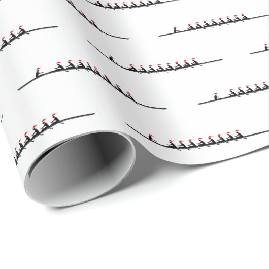 Mannen Santa Hat Roeiers Crew Team #4 Cadeaupapier (Rol Hoek)