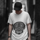Mannen schedel T-shirt - Abstracte Mandelbrot sche