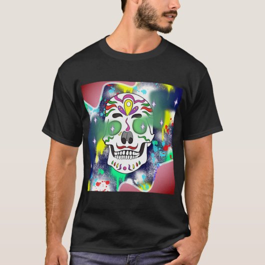 Mannen Schedeltekening T-shirt (Voorkant)