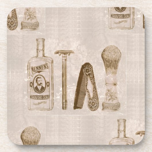 mannen scheerbeurt onderzetter (Voorkant)