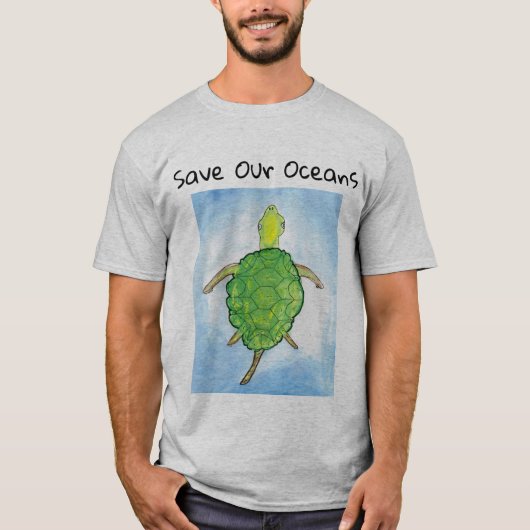 mannen schildpad t-shirt (Voorkant)
