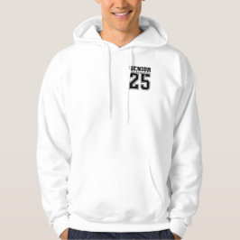 Mannen Senior Klasse van 2025 Witte en Zwarte Hood Hoodie