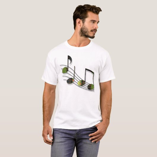 Mannen Shirt Dubstep Notes (Voorkant volledig)