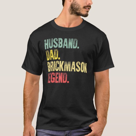 Mannen  Shirt Man Vader Brick Mason Legend (Voorkant)