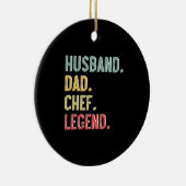 Mannen Shirt vader Chef Legend Retro Keramisch Ornament (Rechts)