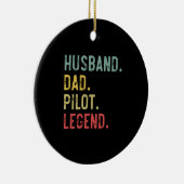 Mannen  Shirt vader Pilot Legend Retro Keramisch Ornament (Rechts)