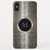 Mannen Silver Metallic Monogram Ontwerp Case-Mate iPhone Case (Achterkant)