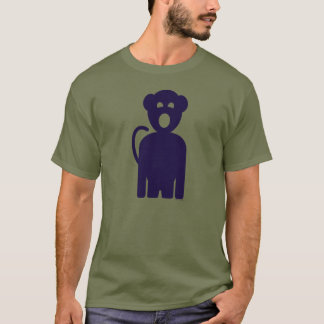 Mannen Sing Monkey Logo Crew Neck Color T-shirt