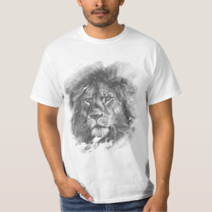 Mannen Sjabloon T-Shirts Lion Face Elegant Animal