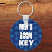 Mannen Sleutelhanger - Blauw patroon (Voorkant)