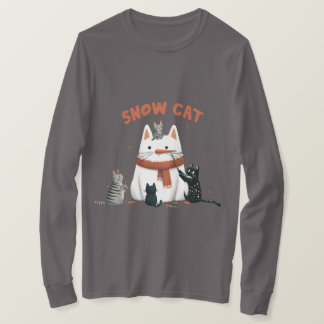 Mannen sneeuwkat t-shirt