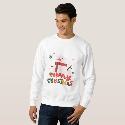 Mannen Snowman Kerst Shirt (Voorkant volledig)