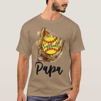 Mannen Softball Papa T-shirt