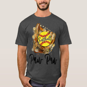 Mannen Softball Paw T-shirt