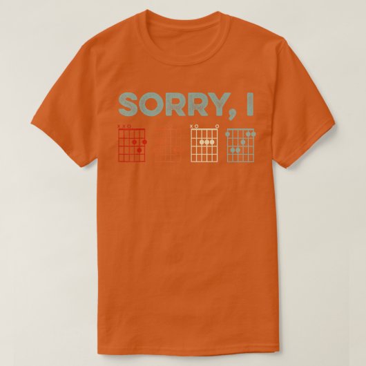Mannen Sorry IDGAF Verborgen boodschap Guitar Chor T-shirt (Design voorkant)