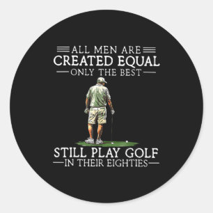 Mannen spelen golf jaren tachtig grappige golfer g ronde sticker