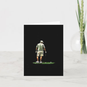 Mannen spelen golf tachtiger jaren grappige golfer kaart