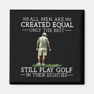 Mannen spelen golf tachtiger jaren grappige golfer magneet