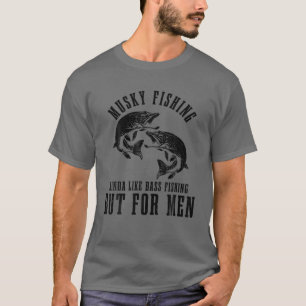 Mannen spier Vist kinda's als een bas Vist maar vo T-shirt