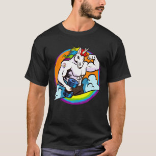 Mannen spierboei Unicorn Regenboog, Weightlift T-shirt