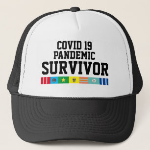 Mannen Sportnieuwheid COVID 19 PANDEMIC SURVIVOR Trucker Pet