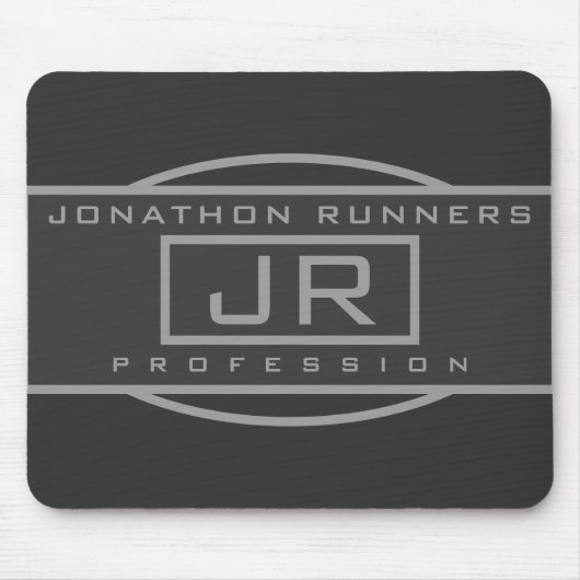 Mannen Sporty Geometrisch Grijs & Donkergrijs Muismat (Voorkant)